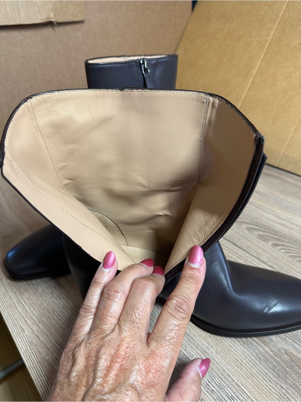 Jenni Kayne Bobby boot chocolate brown leather NWOT - Picture 11 of 12
